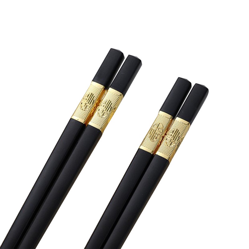 Set 1/10 Cặp Đũa Nhựa + Hợp Kim Chống Trượt Có Thể Tái Sử Dụng