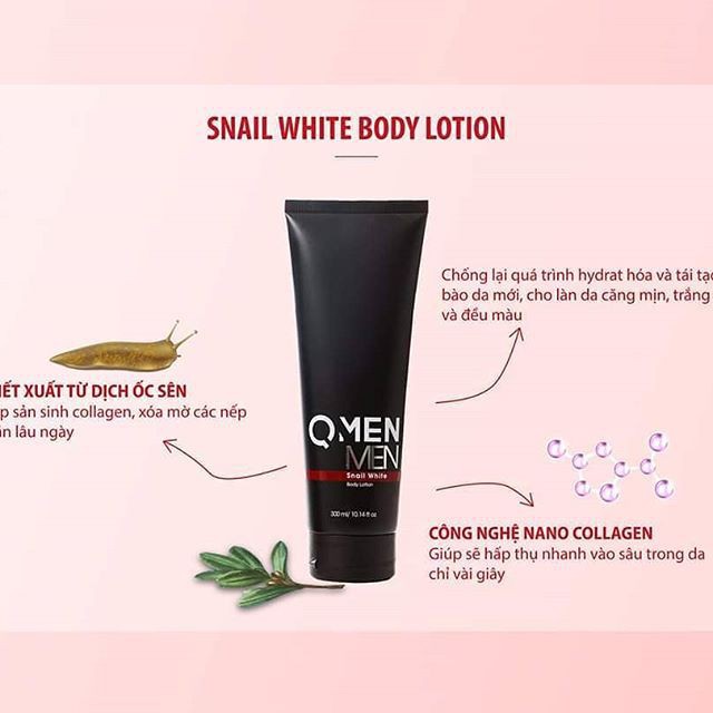 Kem Dưỡng Body Qmen Snail Whitening Body Lotion 300ml - Dưỡng Trắng Toàn Thân Nam