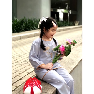 Bộ lam đi chùa cho bé gái