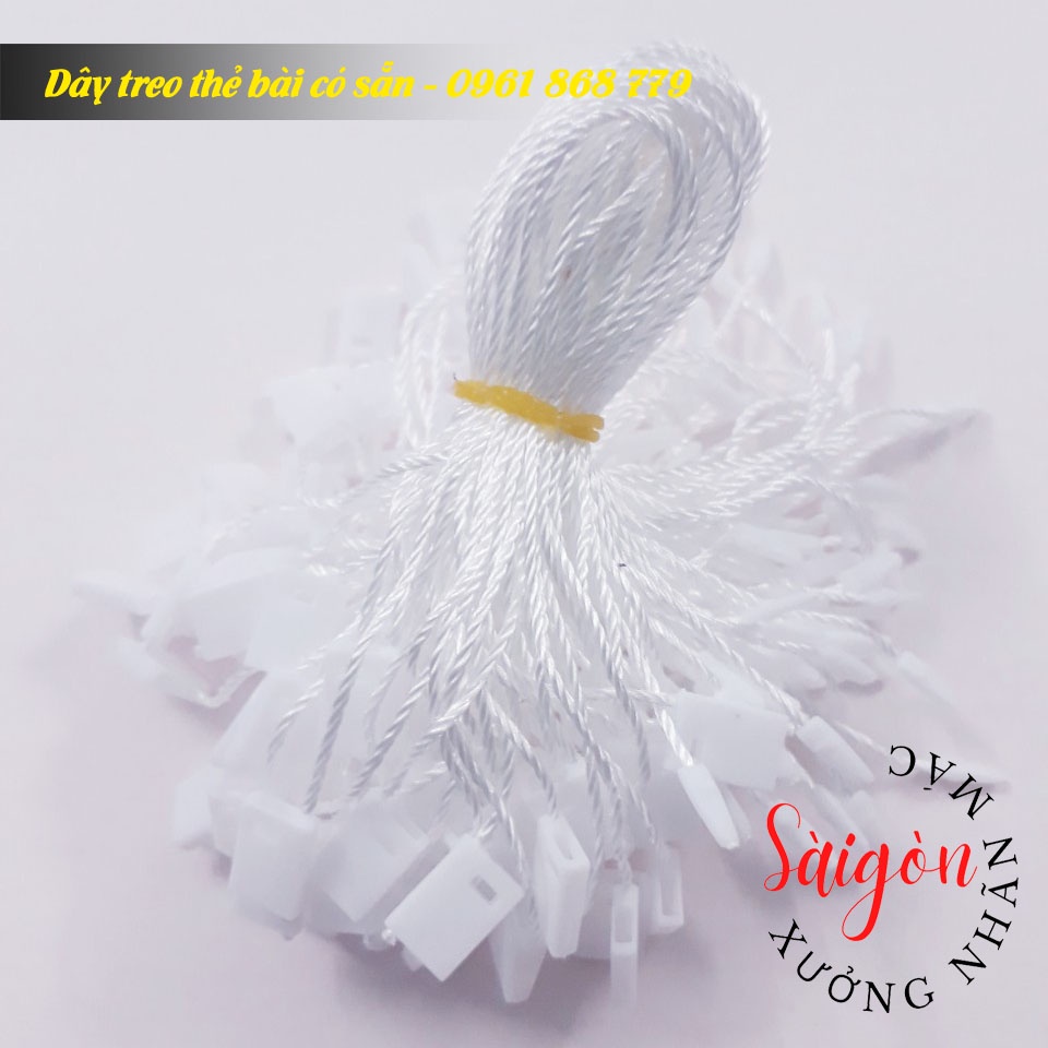 Dây treo tag, thẻ bài ,nhãn mác quần áo 100 dây TRẮNG/ ĐEN có sẵn