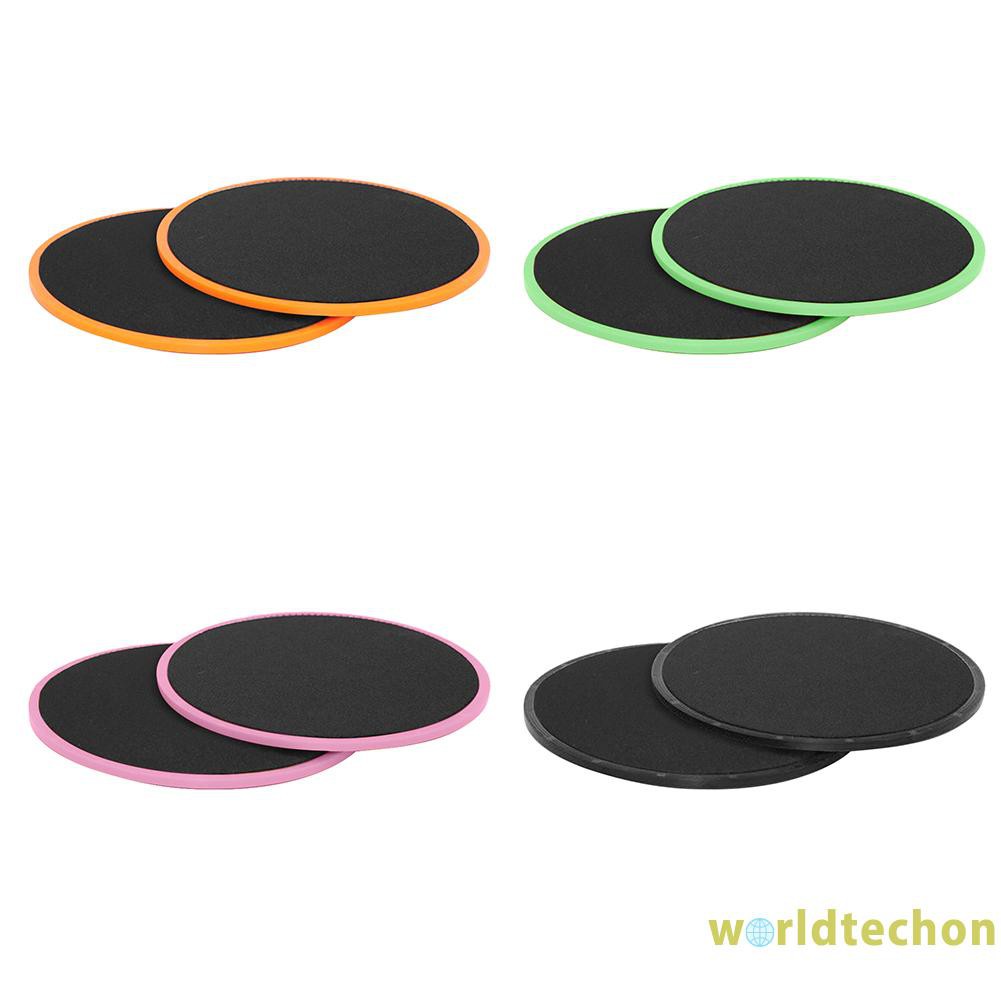READY STOCK 2pcs Fitness Gliders Round Disc Workout Body Exercise Slimming Slide Pad