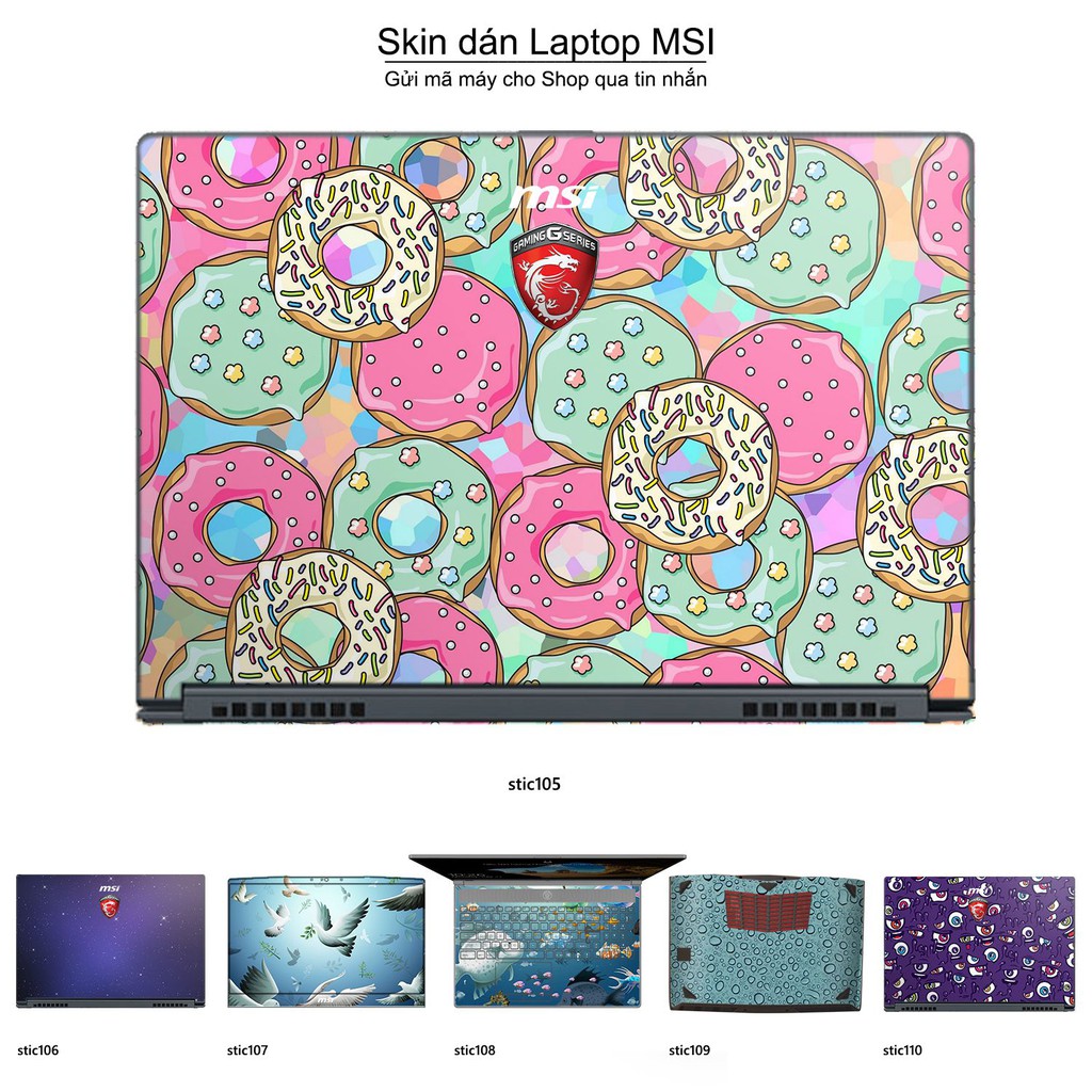 Skin dán Laptop MSI in hình Hoa văn sticker _nhiều mẫu 18 (inbox mã máy cho Shop)