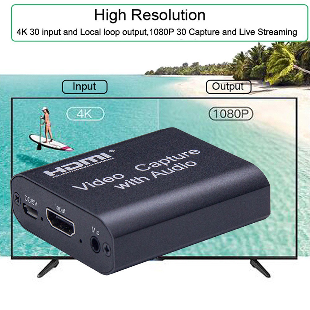 Card Ghi Hình Youbo 4k 1080p Usb 2.0 Mini Hdmi Sang Usb 2.0 Ac Kèm Phụ Kiện