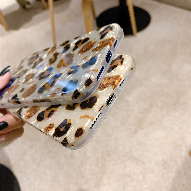 Thời Trang Ốp Điện Thoại Mềm Chống Sốc Họa Tiết Da Báo Cho iphone 15 14 13 12 11 pro max xs xr x 8 7 plus + se 2020