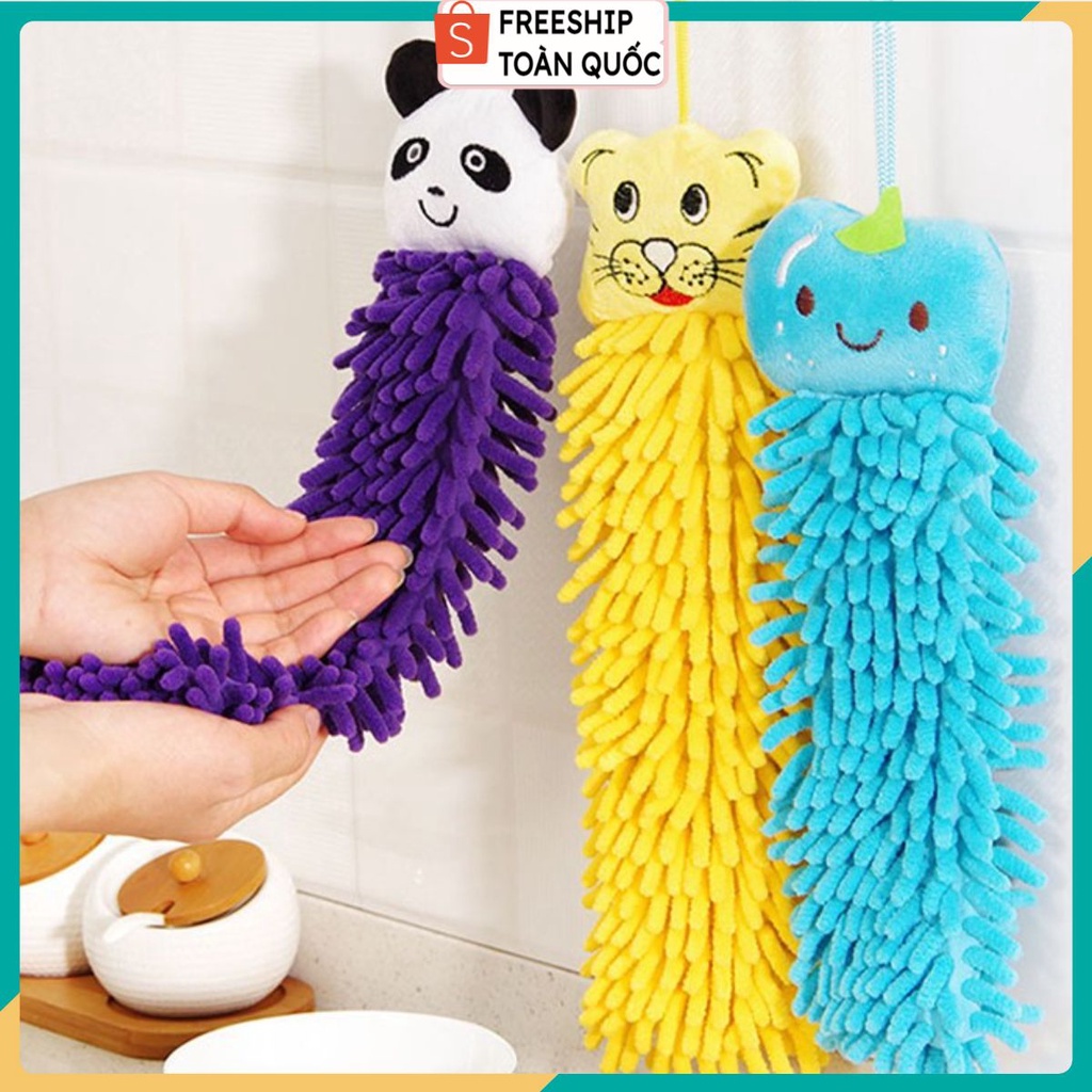Khăn Lau Tay HÌNH THÚ SỢI SAN HÔ 35CM, Lau Bát Chén Đĩa Nhà Bếp Dày Dặn Đa Năng - Cotton Thấm Hút Nước