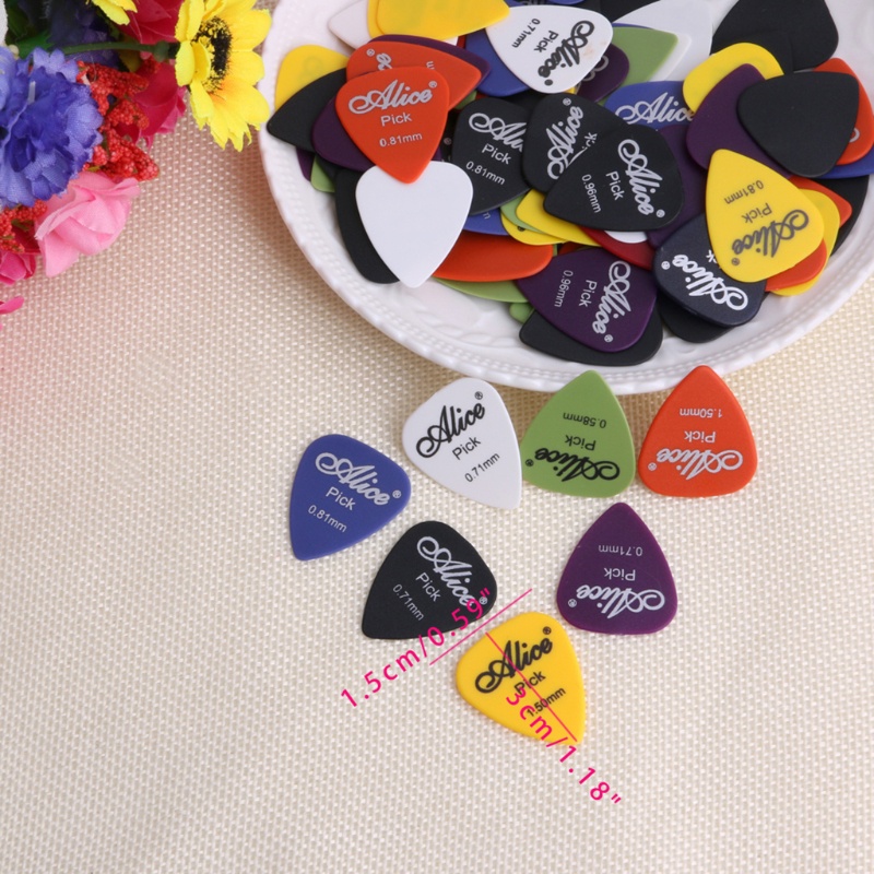 Set 100 Miếng Gảy Đàn Guitar Điện Kèm Hộp Đựng Dày 6 Ngăn
