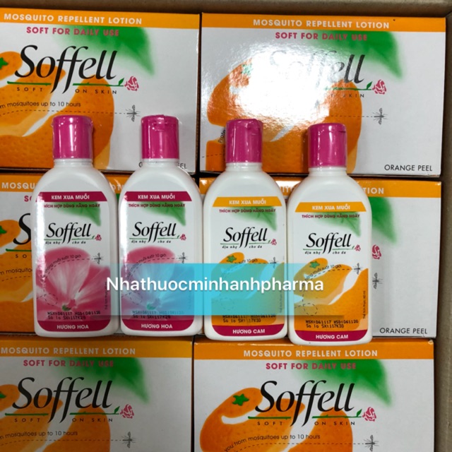 Kem chống muỗi Soffell 60ml ( hương hoa , hương cam )