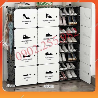 [NHIỀU LỰA CHỌN] TỦ NHỰA ĐỂ GIÀY DÉP LẮP GHÉP THÔNG MINH (chia ô) CỬA GIẦY DÉP