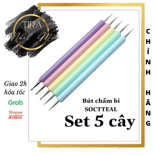 Set bút chấm bi soctteal trang trí nails 5 màu - kho sỉ nail mi tira