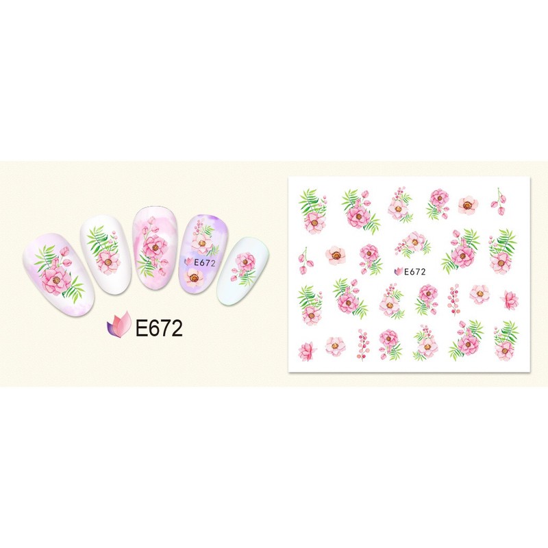 Sticker hoạ tiết hoa lá,hình dán móng tay hoạ tiết hoa lá trang trí móng tay