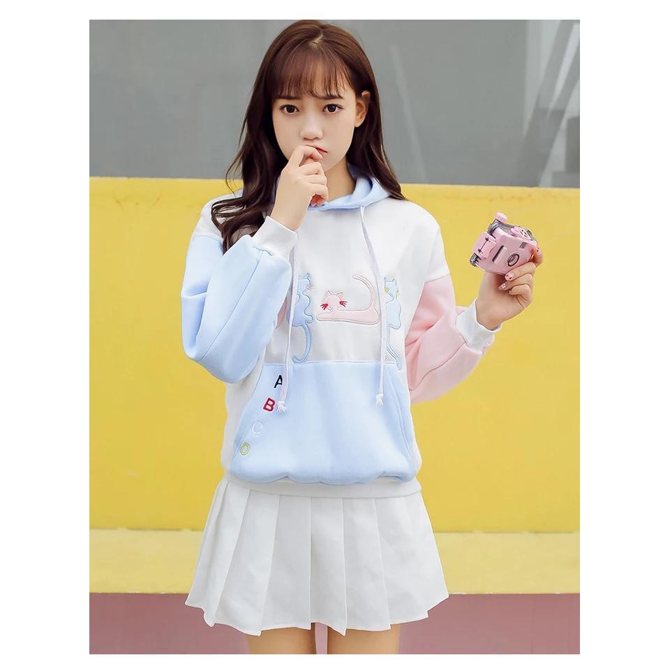 Áo Khoác Hoodie Nỉ Thời Trang Nữ In Nổi Hình 4 Con Mèo Cute Cho Mùa Đông | BigBuy360 - bigbuy360.vn