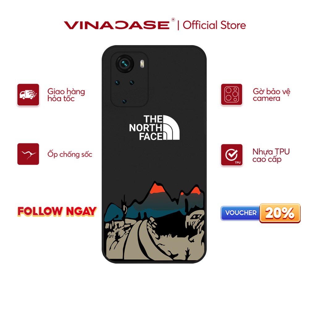Ốp lưng Vina Case Xiaomi Redmi 10/Redmi 9T/Poco X3/....dẻo cạnh vuông bảo vệ camera hình The North Face