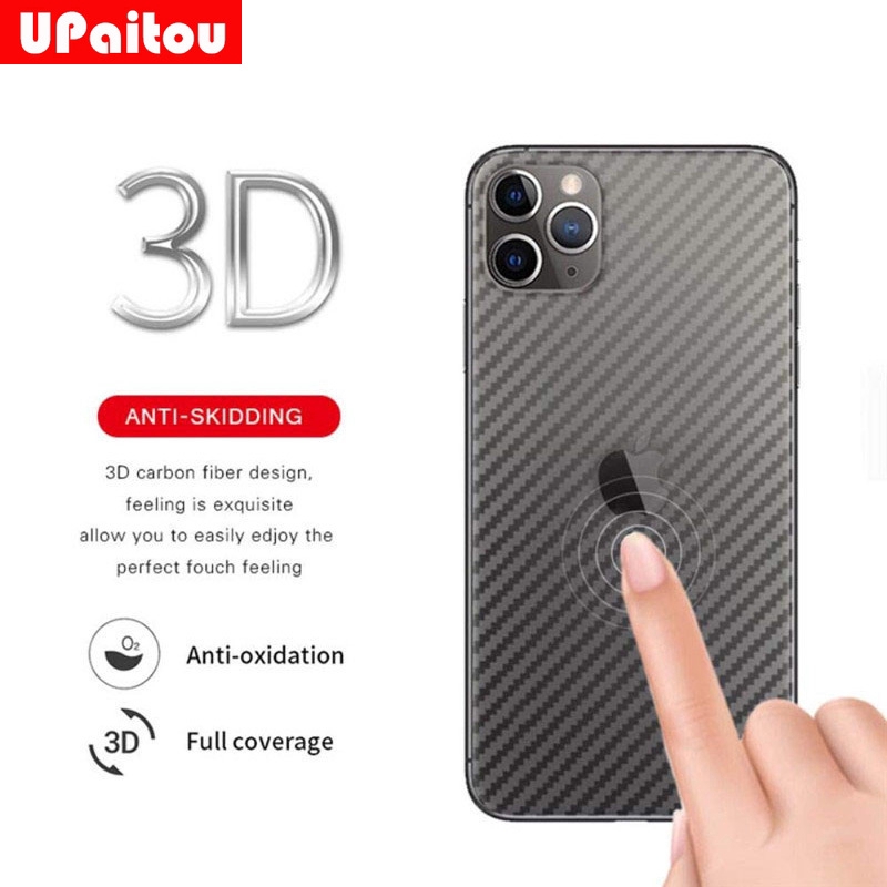 Miếng Dán Mặt Sau Kiểu Sợi Carbon Cho iPhone 12 11 Pro Max 12 Mini SE 2020 8 7 6 6s Plus Xs Max Xr X