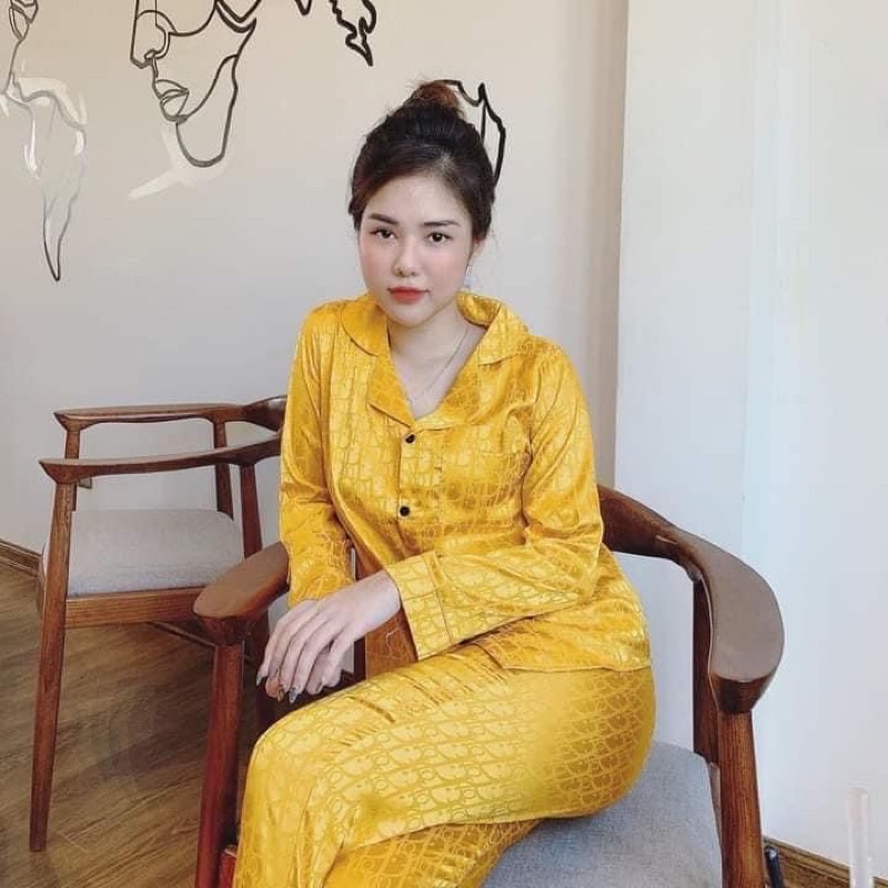 Bộ Pijama Lụa Gấm Sang Chảnh Bộ Ngủ Mặc Nhà