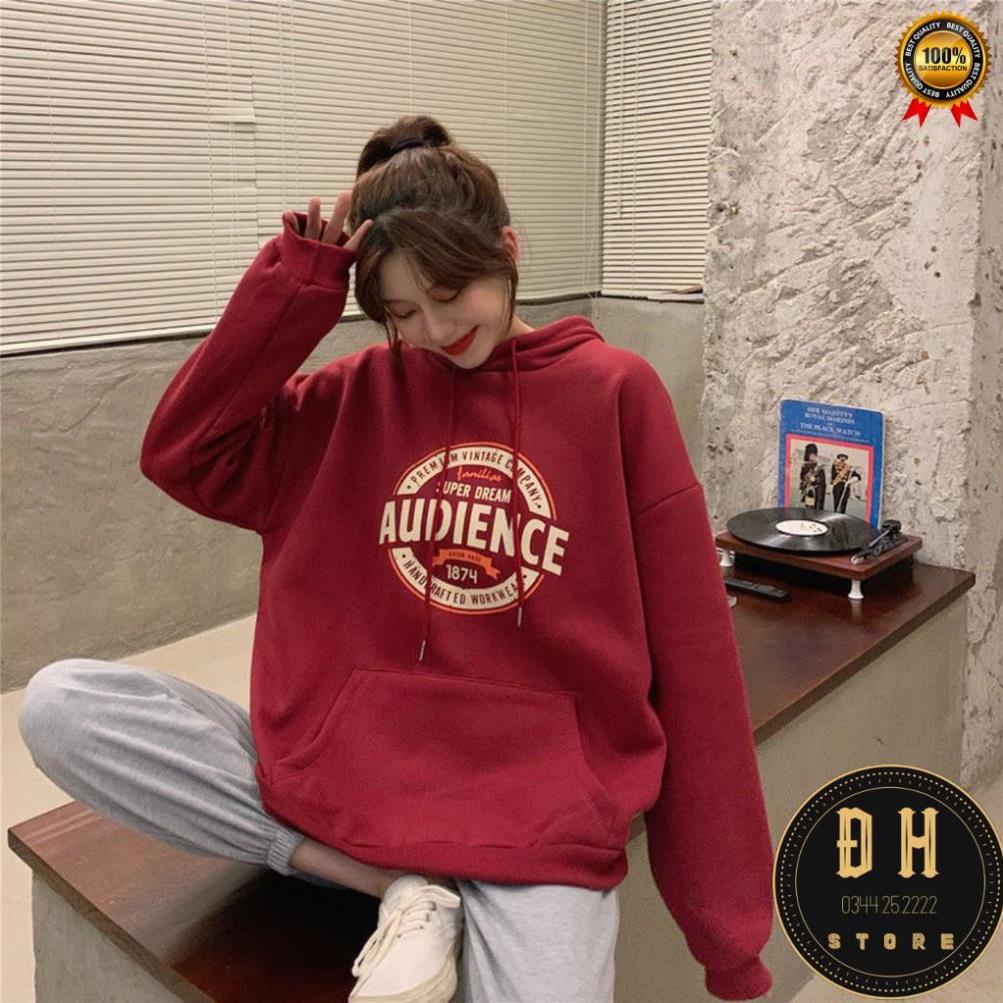 Áo Hoodie Nữ 2 Lớp Có Mũ In Chữ Audience Tay Dài Dáng Rộng Phong Cách Hàn Quốc Cá Tính . | BigBuy360 - bigbuy360.vn