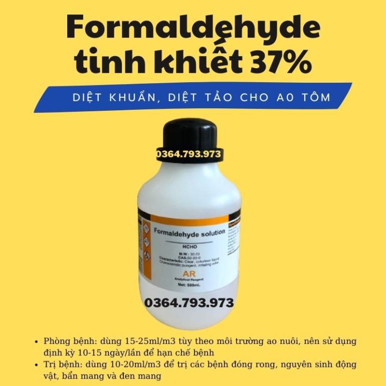 [SRMAR4574-Giảm 50% tối đa 20K đơn từ 0Đ]Formalin ⚡ Formaldehyde ⚡ Phóc Môn Tinh Khiết 37% ⚡ Chai 500ml