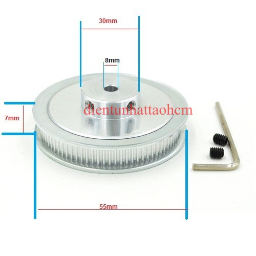 PULLEY BÁNH RĂNG NHÔM 80GT8 80 RĂNG-2GT-8MM