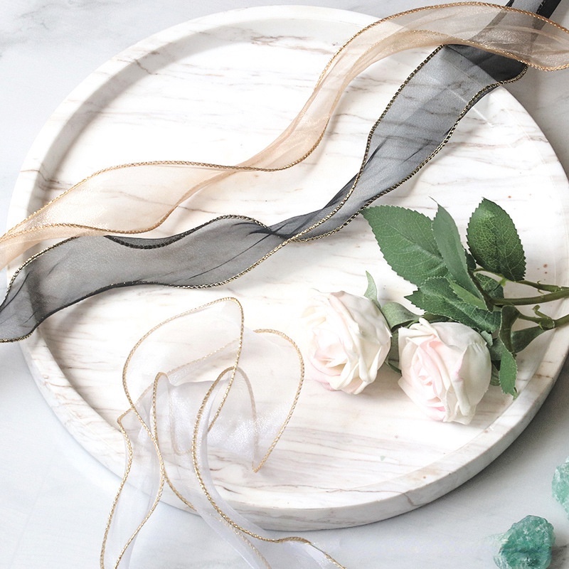 Cuộn Ruy Băng 2.2m/6m Voan Viền Sóng Dùng Để Trang Trí Bó Hoa/Hộp Quà/Bánh Sinh Nhật/Trang Trí Tóc/ Làm Dây Cột Tóc