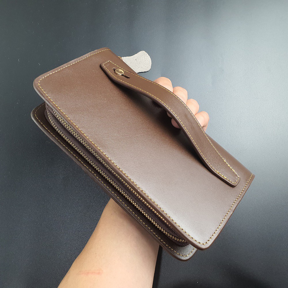 [Da thật] Ví Da Nam Cầm Tay  Clutch, Ví Công Sở, Da Trơn 2 Ngăn Khóa – CL124 - Bảo Hành 3 Năm | BigBuy360 - bigbuy360.vn
