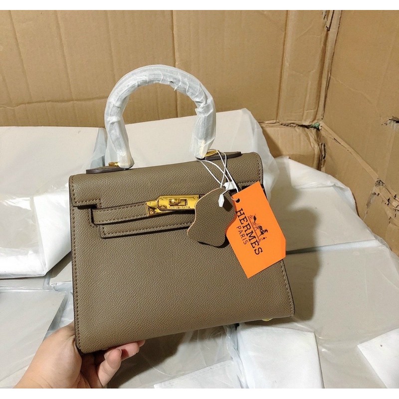 Túi quai xách da sần size 21 dáng cao