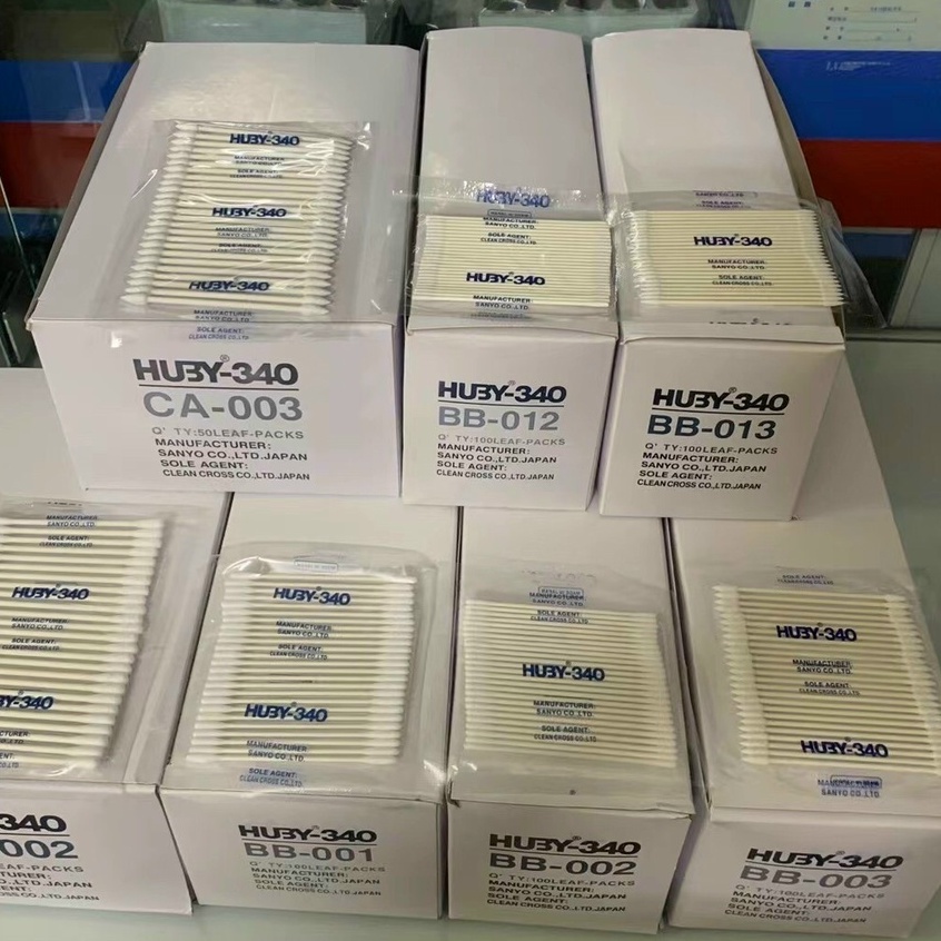 Tăm bông phòng sạch Huby 340 CA002,CA003,BB001,BB002,BB003,BB012,BB013 dùng để vệ sinh bản mạch
