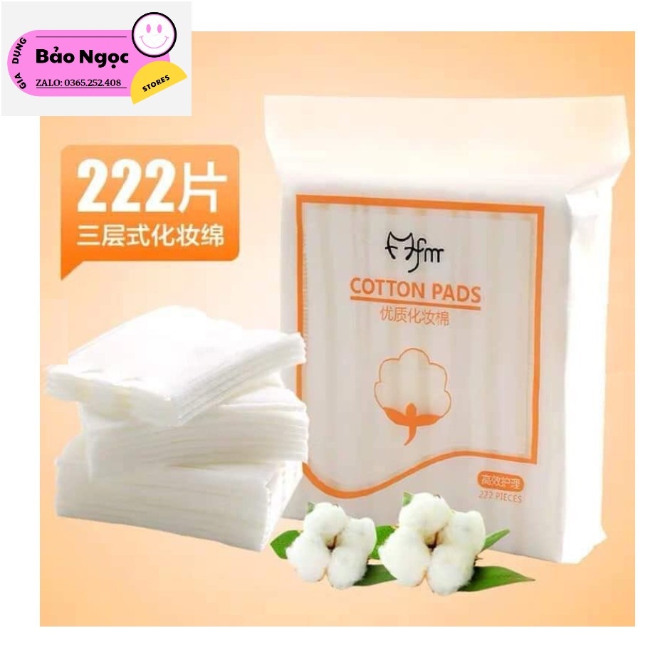 Bông Tẩy Trang 222 Miếng 3 Lớp Cotton Pads Mềm Mịn, Siêu Dai Siêu Tiết Kiệm - Hàng Nội Địa Trung