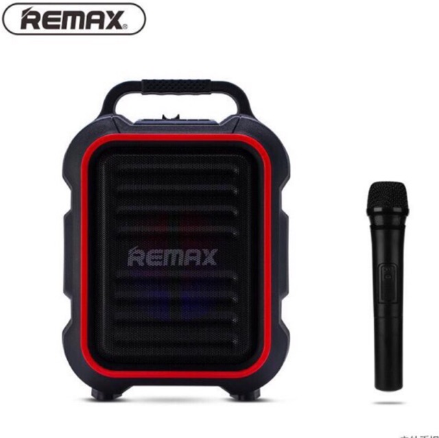 Loa karaoke Remax RB X3 dòng loa xách tay bluetooth kèm 1 micro không dây hỗ trợ USB , thẻ nhớ , AUX3.5 cổng 2 mic 6.5