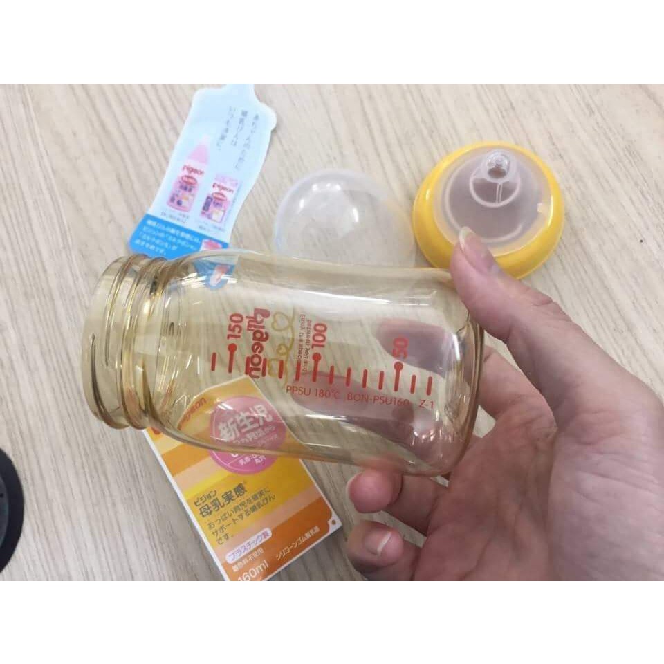 Bình Sữa Pigeon Cổ Rộng Cao Cấp 160ml Cho Bé Sơ Sinh - HÀNG NHẬP KHẨU - Thị Nắng Store
