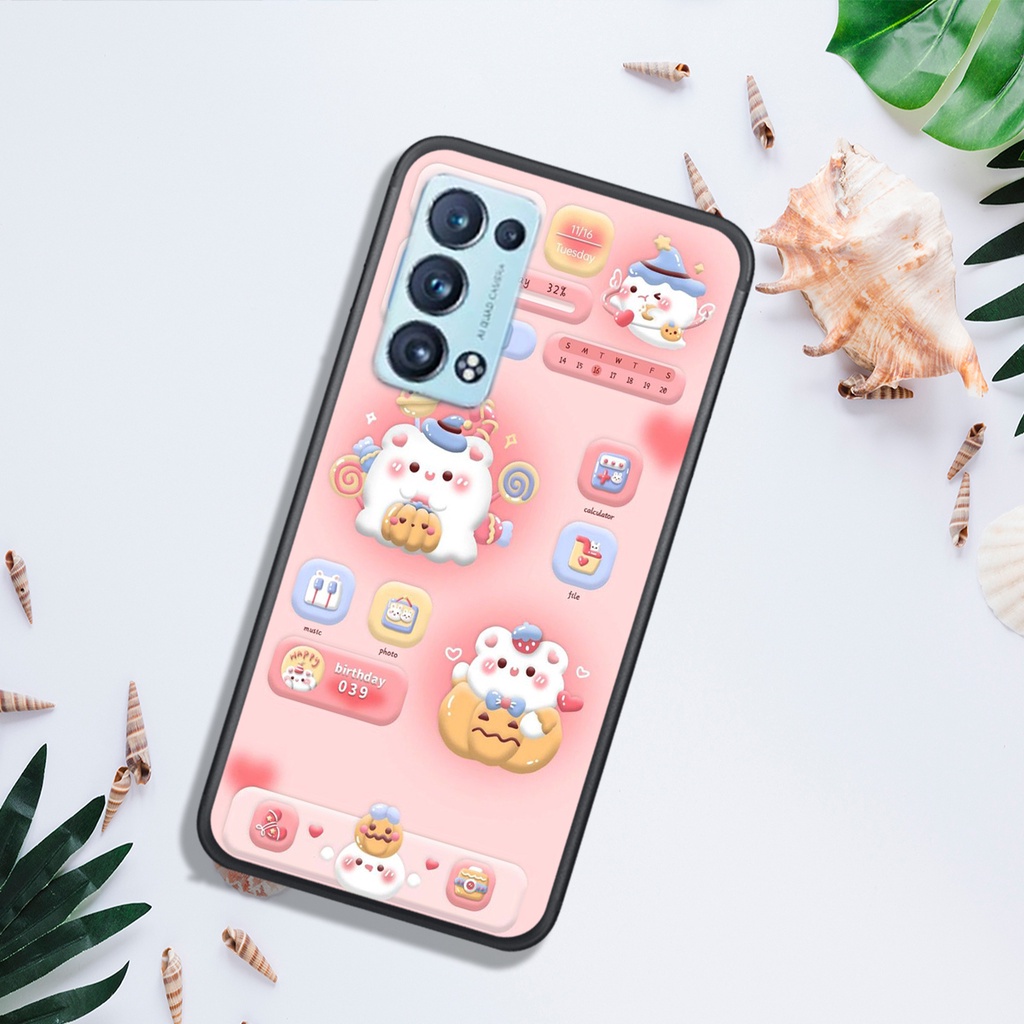ỐP LƯNG OPPO RENO 6 4G - RENO 6 5G - RENO 6Z, IN HÌNH GẤU NÂU CHOCOLATE ĐÁNG YÊU.