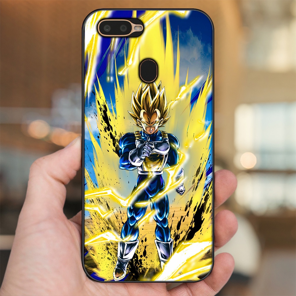 Ốp lưng Oppo A5S, A7, A12, F9 viền đen in hình Vegeta Dragon Ball