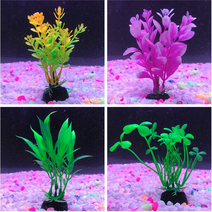 Cây thủy sinh giả 10cm, tiểu cảnh cây cảnh trang trí, mô hình cây thủy sinh nhựa bể cá cảnh, lũa giả thủy sinh hồ cá