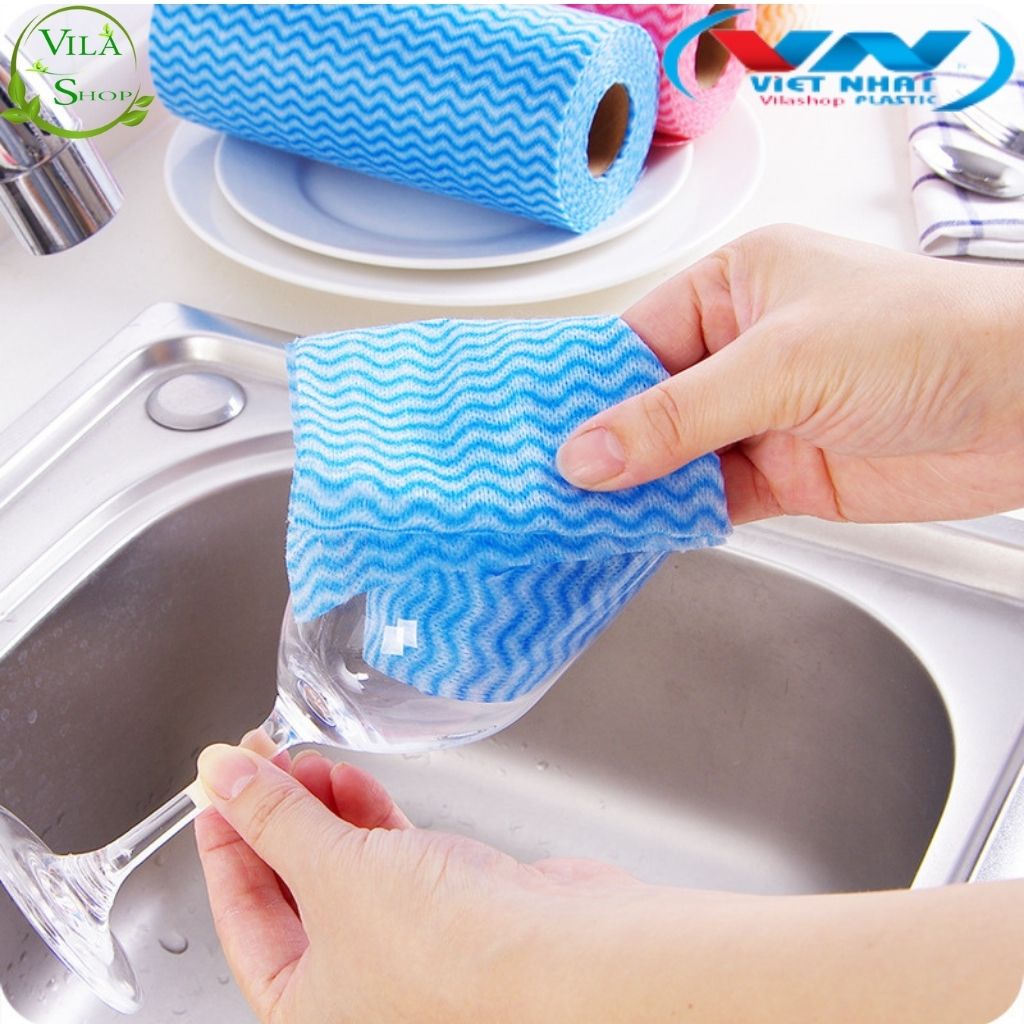 Cuộn Giấy Lau Đa Năng/ Khăn Giấy Thấm Dầu Nhà Bếp MÀU SẮC Siêu Dai, Dễ Thấm Hút Nước (50 Tờ)