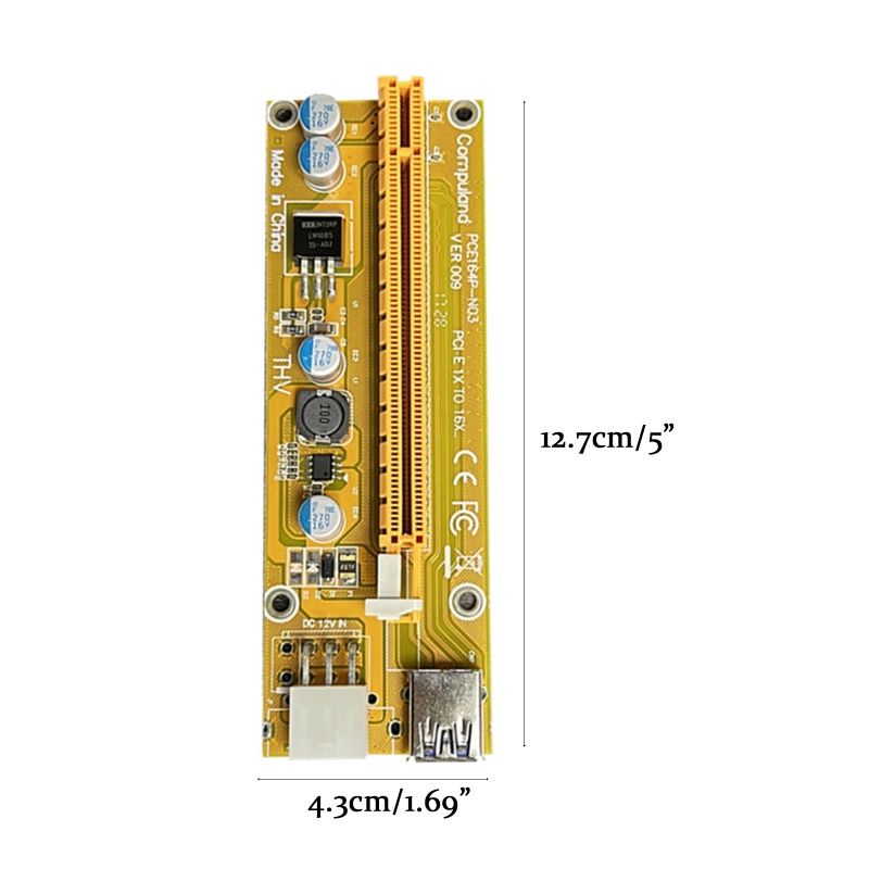 Cáp Chuyển Đổi PCI-E 1X Sang 16X 6Pin USB 3.0 Chuyên Dụng Chất Lượng Cao