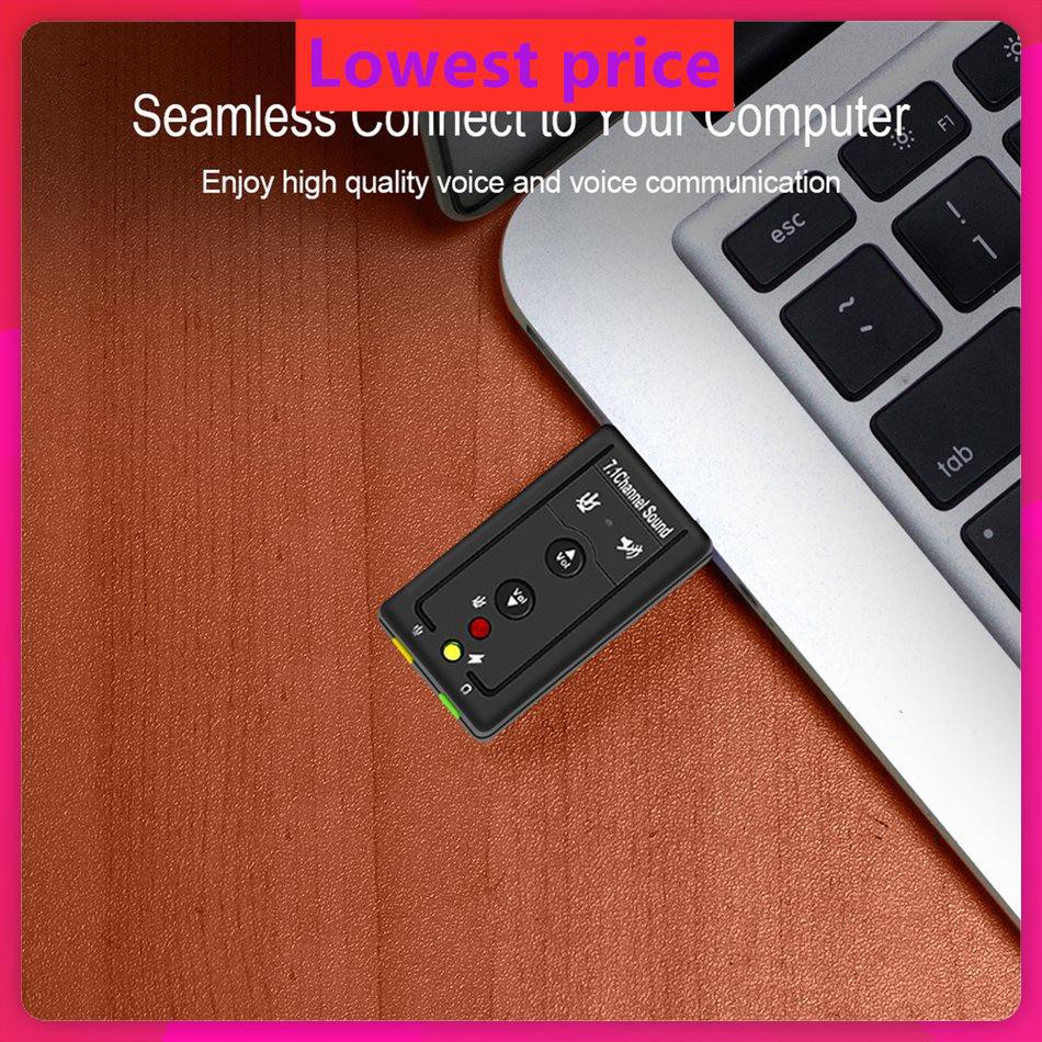 Card âm thanh USB ngoài 7.1 chuyển đổi USB sang giắc tai nghe 3.5mm kỹ thuật số
