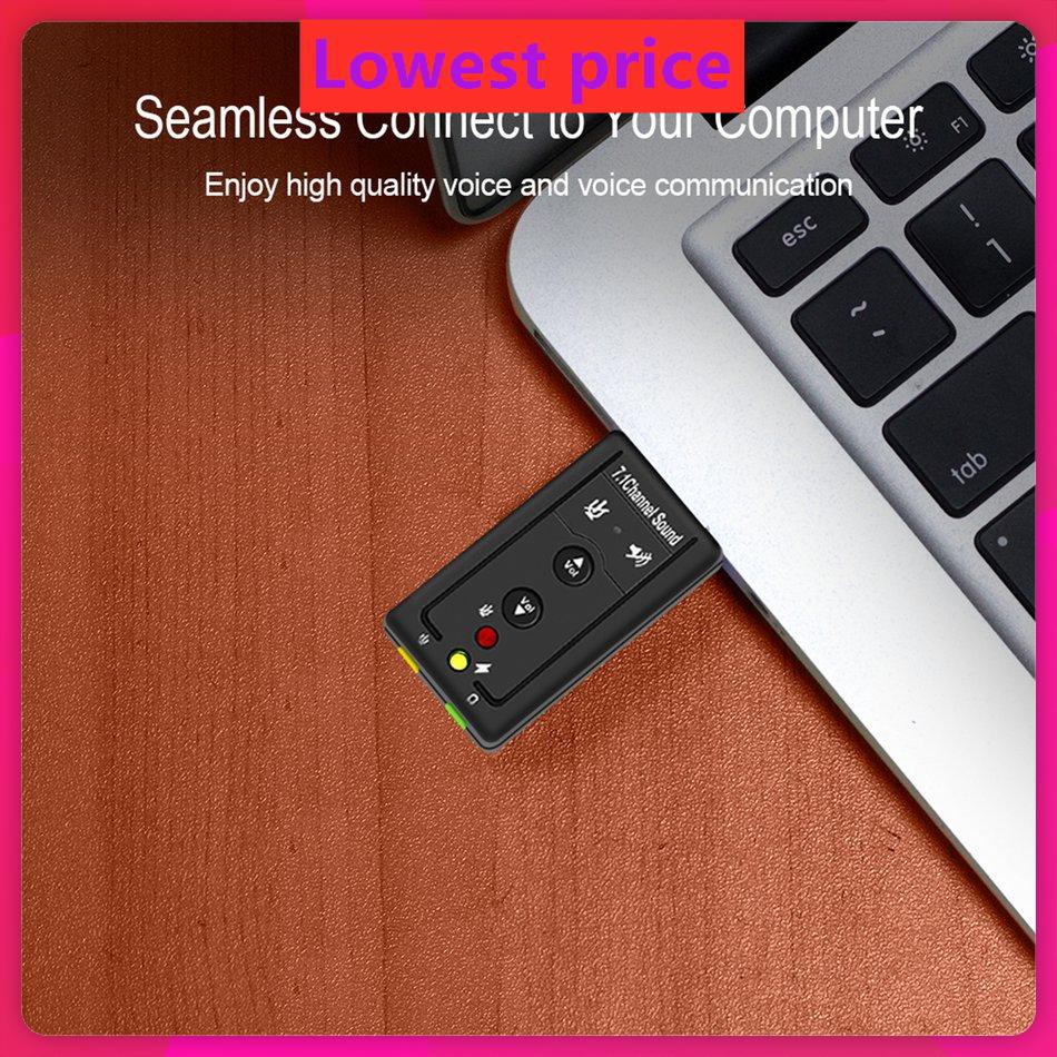 7.1 External USB Sound Card USB To Jack 3.5mm Headphone Digital Audio Adapter