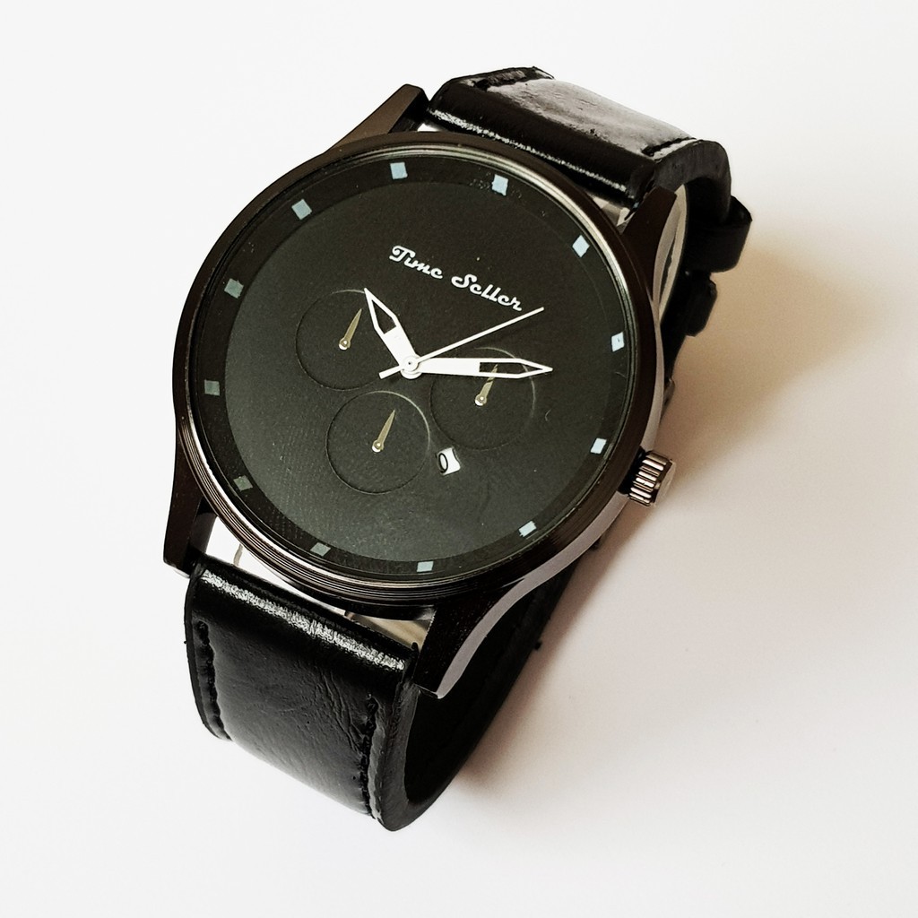 [Rẻ nhất shopee] Đồng hồ nam Time Seller TS29 dây da mặt 44mm siêu ngầu