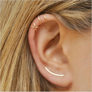 Khuyên kẹp vành tai kiểu chữ U phong cách Hàn Quốc thời trang cho nữ