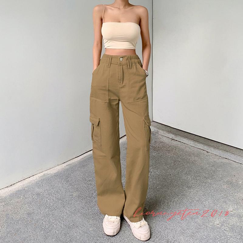 Quần Jeans Nữ Lưng Cao Có Túi Màu Sắc Thời Trang
