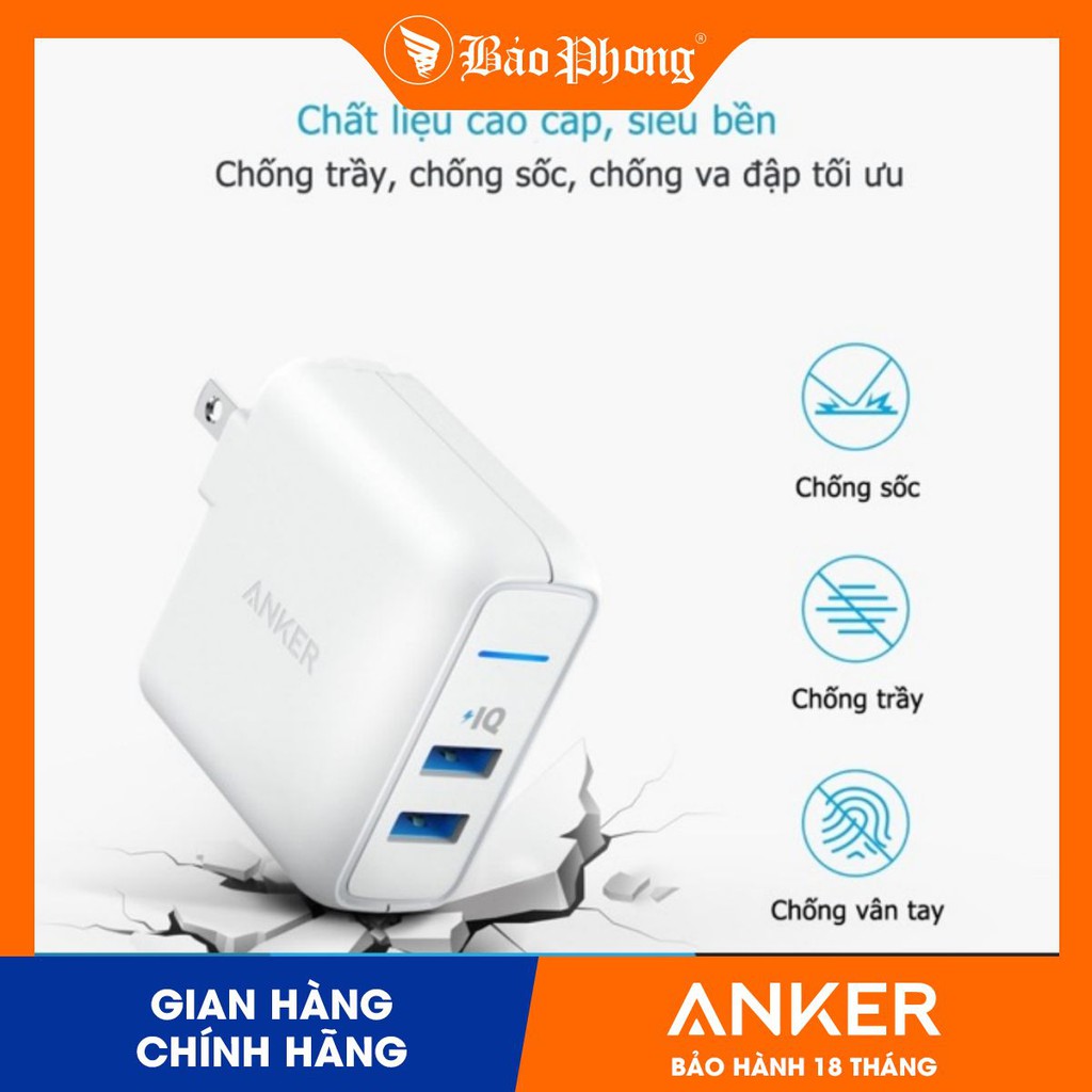 Củ Sạc 2 Cổng ANKER A2023 PowerPort Elite 2 24W