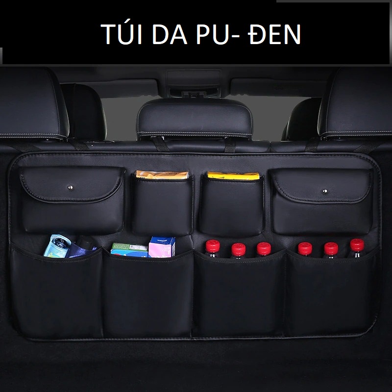 Túi để đồ ô tô da PU (PK168) Túi treo lưng ghế xe hơi- phân ngăn, tiện dụng