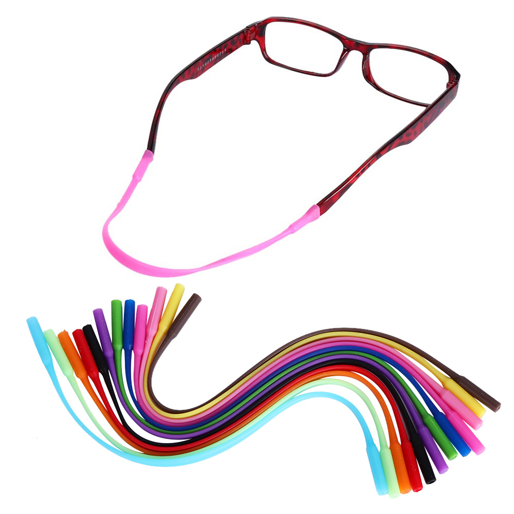 ☆YOLA☆ 2 Pcs Adjustable Silicone Eyeglasses Straps Holder Band Glasses Chain Sunglasses String Ropes Lanyards Sports Cord 13 Colous High Elastic Anti Slip/Multicolor