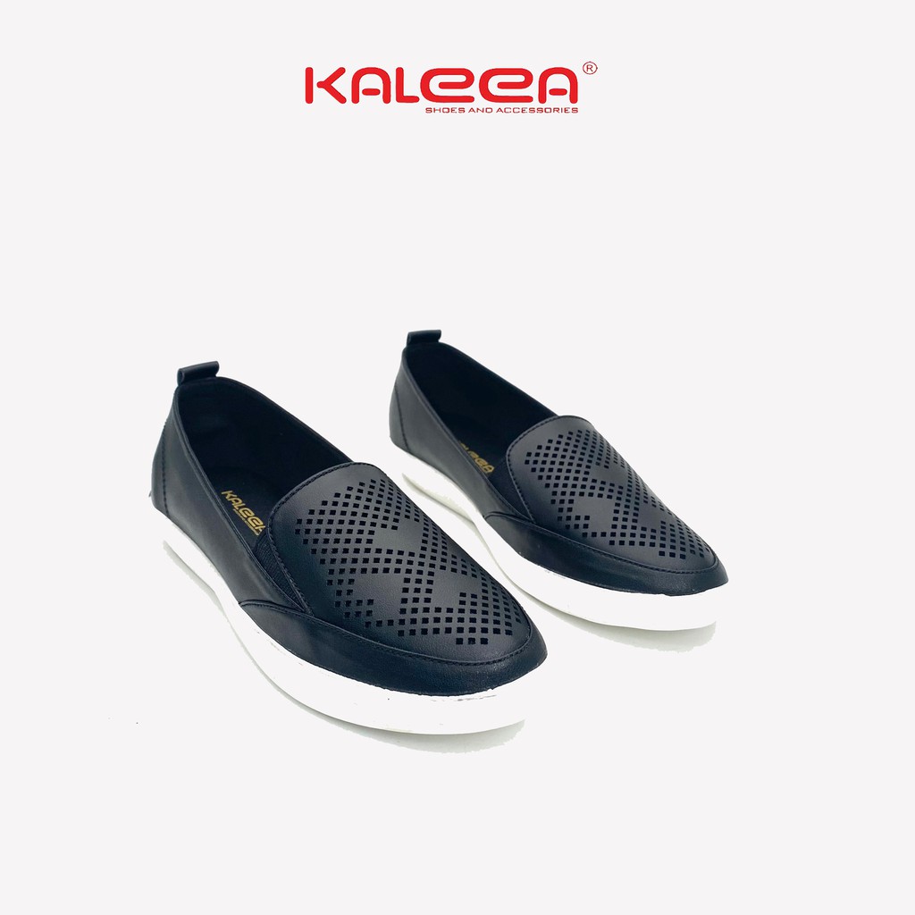 Giày Bệt Nữ Da Bò Moca - KALEEA Đế Bằng Dày 3cm Trống Trơn Trượt - MO719