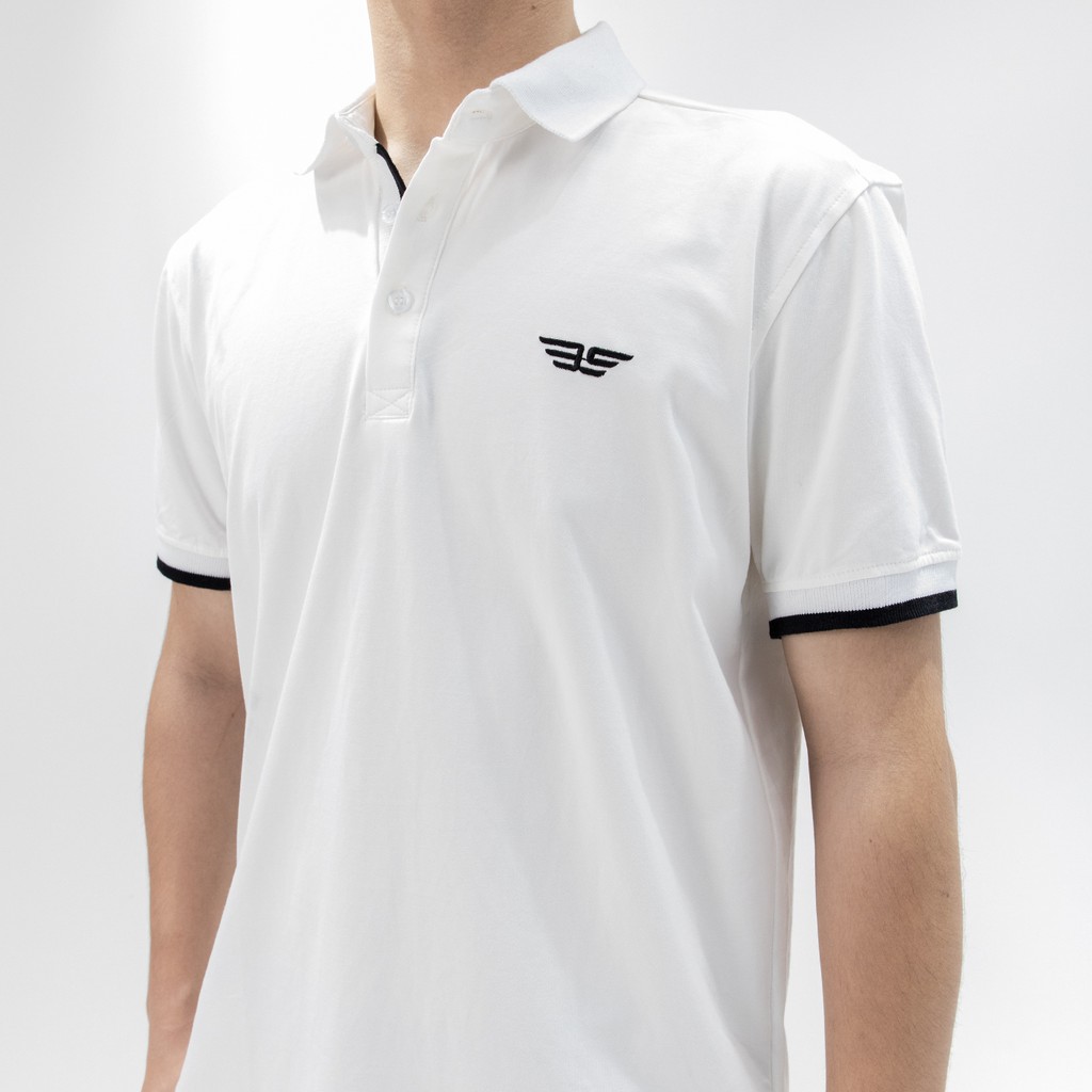 Áo 𝗣𝗼𝗹𝗼 𝗻𝗮𝗺 cổ bẻ phối UCO vải cotton cá sấu cao cấp, chuẩn form, sang trọng lịch sự màu đen, trắng 𝟬𝟯𝟭𝟴- 𝗘𝗠𝗦𝗣𝗢 | BigBuy360 - bigbuy360.vn