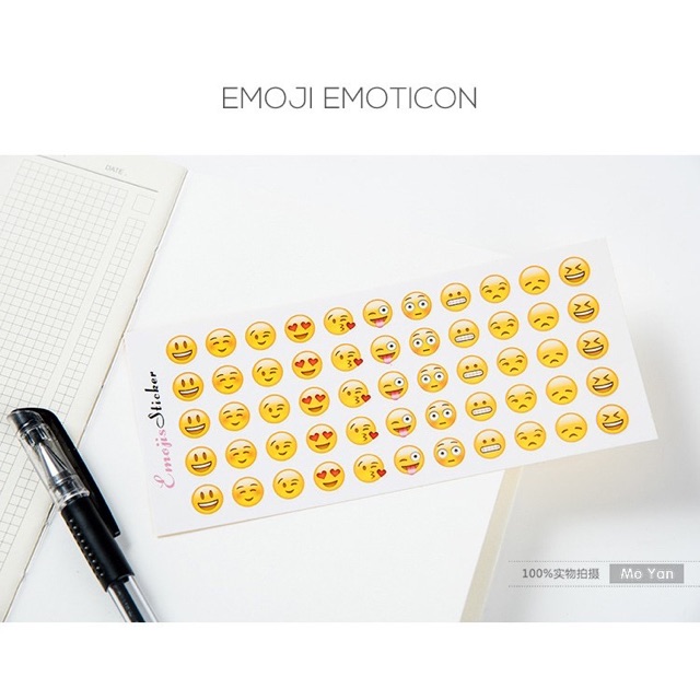 Sticker dán Icon Emoji 55 Hình dán Mặt cười siêu xinh!