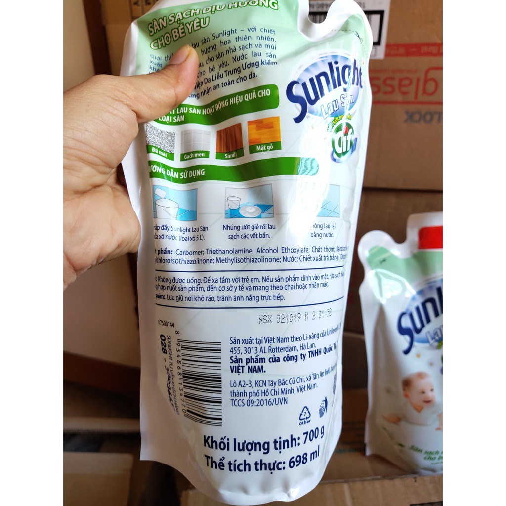 3 túi Nước Lau Sàn Sunlight 700g (3x700g)