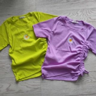 Áo croptop thêu hoa rút eo
