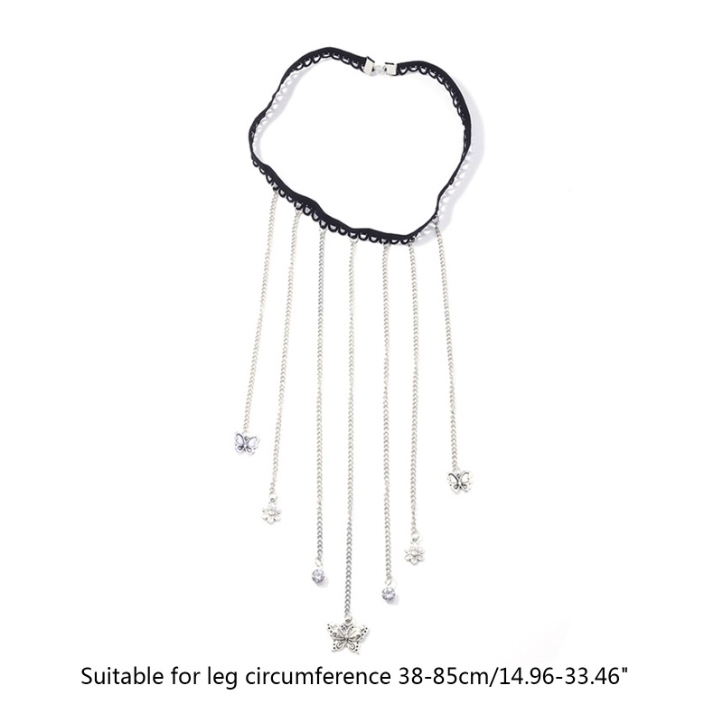 Chuỗi Vòng Đeo Chân Thiết Kế Tua Rua Phối Mặt Hình Bướm Thời Trang Cho Nữ