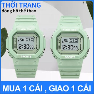 【Mua một tặng một】Đồng hồ điện tử Đồng Hồ Nữ Xanh Matcha Thể Thao Dây Cao Su Siêu Bền