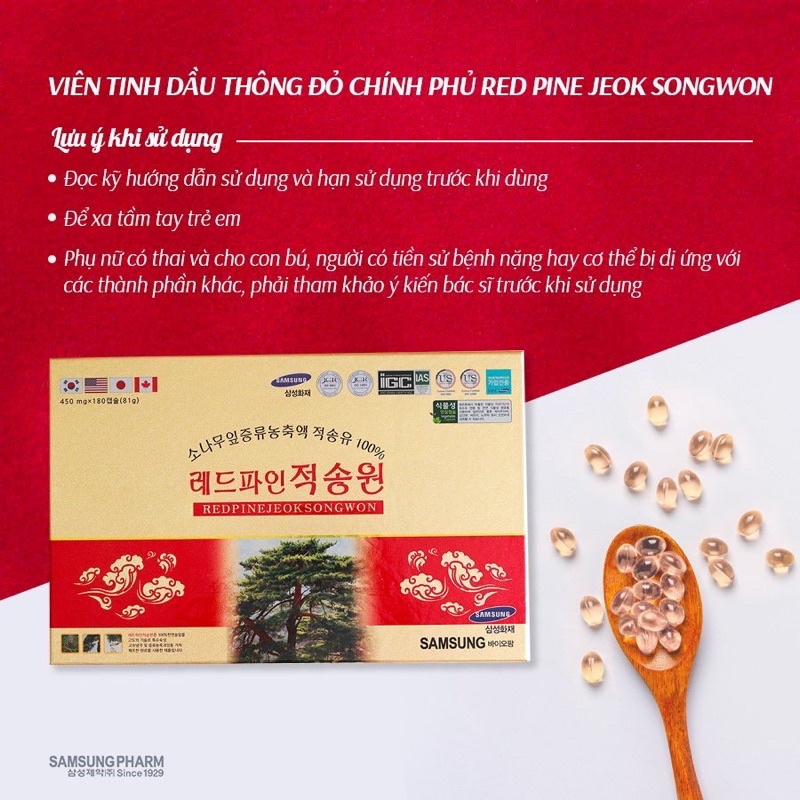 Tinh dầu thông chính phủ RED PINE JEOK SONGWON Hàn Quốc