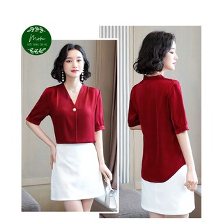 [SIÊU SALE] ÁO SƠ MI VẢI LỤA CỔ KIỂU CHO NỮ
